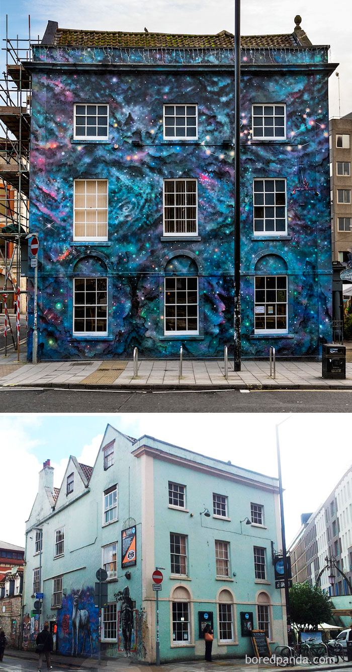 WD's "Knowledge speaks - Wisdom listens" top of 10+ Before & After Street Art transformations that'll make you say wow / Boredpanda.com